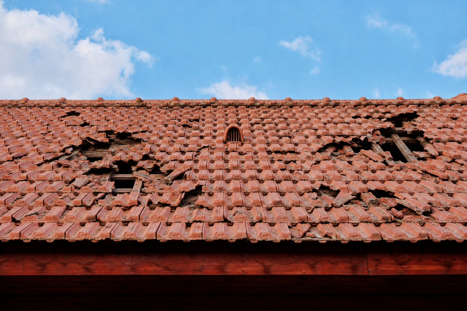 Same roof before works
